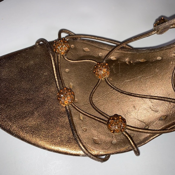 BCBGirls Copper Strappy Leather Heels Size 7.5 - Picture 5 of 8